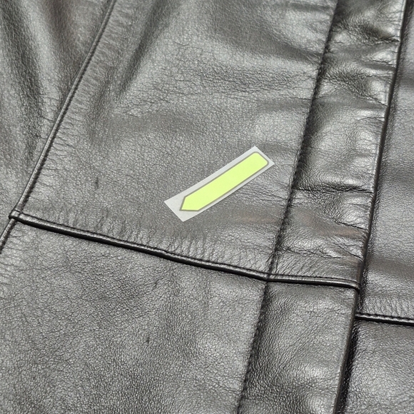 Apostrophe Womens Hidden Button-Front Black Leather Blazer Shirt Jacket - Size 8 - Picture 14 of 15